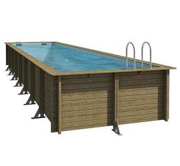 Сборный Прямоугольный каркасный деревянный бассейн для дачи Procopi (Франция) 10,0х1,46